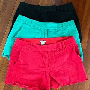 4 PAIR BUNDLE - (3) JCrew Factory Scallop Shorts and (1) Pineapple Shorts